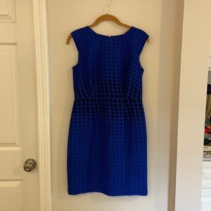 Gorgeous black and navy polka dot dress